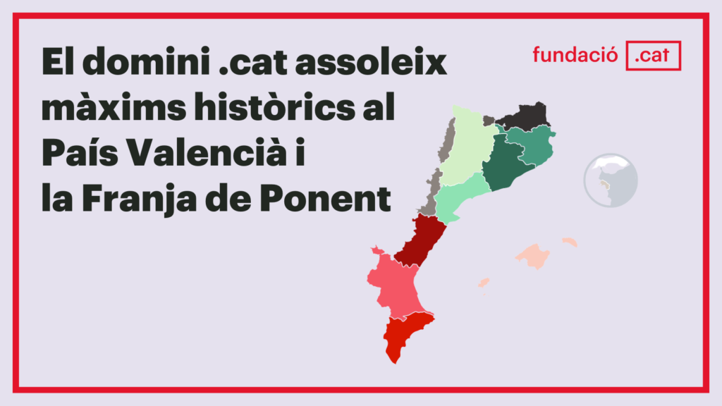 el domini .cat assoleix màxims històrics a la Franja de Ponent i al País Valencià